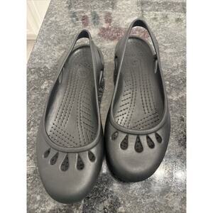 Crocs Malindi Ballet Flat Slingback Shoes Black Womens Size 9